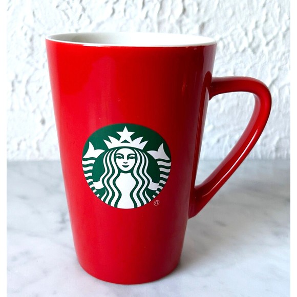 Starbucks Red Mug Classic Green Mermaid Logo-2020 Starbucks Coffee Cup 12 fl oz - Picture 1 of 6